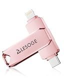 MFi Certified Flash Drive 256GB for iPhone Photo Stick Thumb Drive, High Speed USB Memory Stick iPhone Flash Drive for Photos, External Storage Jump Drive for iPhone/iPad/Android/PC (Light Pink)