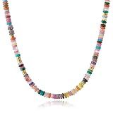 KissYan Beaded Necklaces for Women, Natural Stone Bead Choker(05)