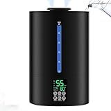 Coolfiqu 6L Humidifiers for Bedroom Large Room Home,Cool and Warm Humidifier for Baby and Plants Hot Mist Top Fill Desk Humidifiers Oil Diffuser,Quiet,Adjustable Mist,360°Nozzle-Black(2026 Upgraded)