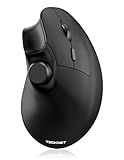 TECKNET Ergonomic Mouse, Rechargeable Wireless Bluetooth Mouse (BT 5.0/5.0+2.4G), Vertical Mouse with Volume Knob, Quiet Clicks, Cordless Mice 6 Adjustable DPI with USB A Receiver, Wide Compatibility