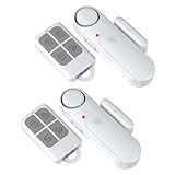 Wireless Door Alarm When Opened with Remote (2 Pack), Window Sensor Alarms for Home Security, Kids Safety, Dementia, Sliding Glass Door, 120dB Burglar Alert for House Garage/Apartment/Business Entry