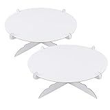 12 inch Cardboard One Tier Cake Stand for Birthday Party Decorate(2,White)