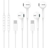 2 Pack USB C Headphones for iPhone 17 16 15, Type C Earphones with Microphone & Remote Control Noise Cancelling Wired Earbuds USB C for iPhone 17 16 15 Pro Max, iPad Pro, Galaxy S25 S24 Ultra, Pixel 9