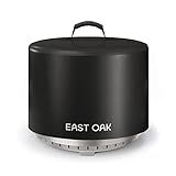 EAST OAK 21'' Fire Pit Cover for Outdoor Smokeless Firepit, 500D Heavy Duty Fabric Bonfire Pit Accessories for Camping, Waterproof, Dustproof, and All-Weather Resistant, 21.26"Dia X 13.97"H, Black