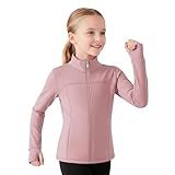 Girls Athletic Zip-Up Jacket – Long Sleeve Lightweight Outerwear with Pockets for Active Kids