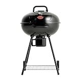 Char-Griller CG30040725 22-inch Kettle Charcoal Grill and Smoker - Steel, Black - 363 sq. in. Cooking Area