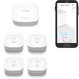 YoLink Water Leak Sensor 4 105 dB Alarm Kit: 4-Pack + Hub