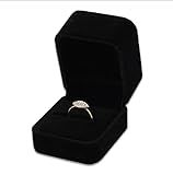 Niche-Finds Black Velvet Ring Box – Luxury Soft Velvet Jewelry Gift Box for Engagement, Wedding, Proposal & Storage (2.5″ Square)