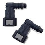 jokormo 2 PCS Automobile Fuel Line Quick Connector, 0.42" OD 9.49-ID8 Nylon 90 ° Elbow Fuel Pump Quick Plug Fuel Line Quick Connect, Fuel Line Repair Kit, Suitable for 9.49 Male Connector (Black)