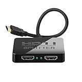 4K HDMI Splitter 1 in 2 Out Mirror Display Not Expand, Dual HDMI Splitter Hub to Dual Monitors Multi-Scree Displays Audio Synchronization, Compatible for MacBook Laptop Desktop PC Graphics Card TV