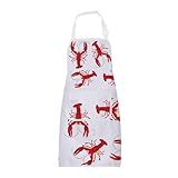 CMNIM Lobster Aprons Lobster Cooking Apron with Pockets Crawfish Kitchen Grilling Apron Red Lobster Apron Lobster Lover Gifts (Lobster Aprons)