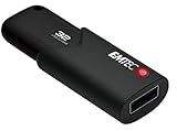 Emtec Click Secure B120 USB 3.2 Flash Drive 32 GB - Encryption software AES 256 - Read speed 100 MB/s - Black