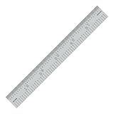 PEC Tools 6" x 150mm Steel Rule, Decimal/Metric Machinist Ruler with Markings 1/10", 1/50", 1/2mm, 1mm, 1/25" Thick X 3/4" Wide, High-Carbon Steel, Satin Chrome Finish, Made in USA