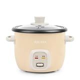 AROMA® Mini Rice Cooker, 2-Cup (Uncooked) / 4-Cup (Cooked), Grain Cooker, Soup Maker, Oatmeal Cooker, Auto Keep Warm, 1 Qt, Milk Tea color