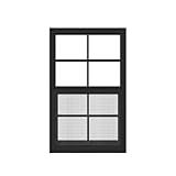 1 Pack Black Shed Window 12" x 18" Flush Mount Window with Tempered Glass and Fiberglass Screen for Chicken Coop Sheds Barns Playhouse