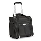 Amazon Basics Underseat Carry-On Luggage with Wheels and Handle, 14" Rolling Travel Bag, Fits Under the Seat, Black