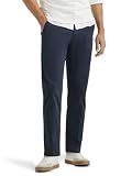 Lee Men's Extreme Motion Flat Front Regular Straight Pant Navy 40W x 30L