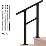 Hand Rails for Outdoor Steps,2 Step Stair Handrail & Indoor Stair Railing Kit，Metty Metal Railings for Outdoor Steps and Hand Rails for Seniors for Porch Railing