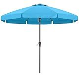 ABCCANOPY 9ft Scalloped Patio Umbrella, Outdoor Table Umbrella with Tilt and Crank, Fiberglass Ribs Deck Umbrella for Patio, Pool, Garden, Picnic (Turquoise)