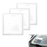 vvag 3Pcs Windshield Sticker Holder, Clear Car Window Pass Permit Holder for Parking,Self-Adhesive Business Card,Toll Tags, Insurance Cards, and Registration for Easy Installation