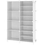 AWTATOS Closet Organizer 8 Cube Storage Shelves Closet Clothes Organizers and Storage Stackable Cubby Shelving for Closet Bedroom Living Room Office White