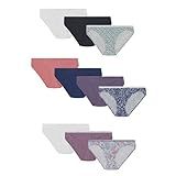 Hanes Women's Bikini Underwear Pack, Classic Cotton Bikini Panties, 10-Pack (Colors May Vary)