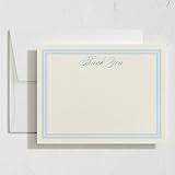 Minted Classic Start Stationery Cards, Blank Thank You Cards and Envelopes, Thank You Notes for Handwritten Messages, Note Cards & Stationery Set for Women and Men, Powder Blue Color Theme