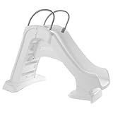 Step2 Vero Pool Slide, Outdoor/Indoor Waterproof Patio Furniture, Non-Slip Steps, Hose Attachment, Made of Durable Plastic, 4 Feet, White