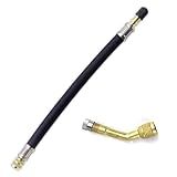 Tire Valve Extension, 8.26 InchFlexible Schrader Tire Valve Stem Extension with 135 Degree Schrader Tire Valve Extension Adaptor Compatible for Cars RV Bike Motorcycle Truck Scooter (135 Degree)
