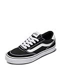 Vans Men's Brooklyn LS Shoe | Low-Top Sneakers for Everyday Wear, Walking, Work & Fashion, Black/White, 10