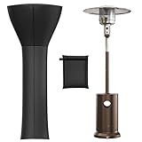 EAST OAK Patio Heater Covers with 300D Oxford Fabric, Zipper, Storage Bag, Waterproof, Dustproof, Wind-Resistant , Sunlight-Resistant, Snow-Resistant, 89'' Height x 33" Dome x 19" Base, Black, 1 Pack