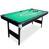 Seydrey 6-Foot Portable Foldable Pool Table with All Accessories – Compact Billiards Table for Home, Game Room, Apartment