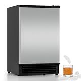 COTLIN Drainless Under Counter Ice Maker 15" W with 12LBS Storage Bin, Crescent Ice, No Drain Required, Stainless Steel Free Standing Ice Maker for Home, RV, Boats, Yacht, ETL Approved, 2026 Upgraded
