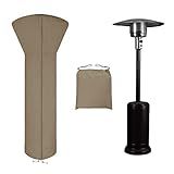 Easy-Going Patio Heater Cover with Zipper and Storage Bag, Waterproof Outdoor Heater Cover Dustproof, UV-Resisant, Wind-Resistant (89" H x 33" D x 19" B, Camel)