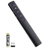 Wireless Presenter Remote, Presentation Clicker with Hyperlink & Volume Remote Control PowerPoint Office Presentation Clicker for Keynote/PPT/Mac/PC/Laptop(Battery Included)