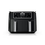 Ninja Foodi Air Fryer | 6-in-1 with 10-QT DualZone Baskets | Smart Finish to Cook 2 Foods at Once | Air Fry, Broil, Roast, Dehydrate, Keep Warm & Bake | 450° F |XL Capacity | Black | DZ302