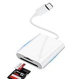 USB C SD TF Card Reader 2in 1 High Speed High Capacity No Need to Download App Support Transfer Video, Picture, File Micro SD Card Reader Compatible Phone 15/16 Pro Max Pad Pro MacBook Pro/Android
