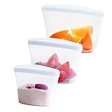 Stasher Silicone Reusable Storage Bags, 3-Pack Bowls, Reusable Freezer Bags, Microwave, Dishwasher, Oven Safe, Sous Vide, Premium Lunch Containers, Eco Friendly, Food Storage Bags, Snack Bags, Clear