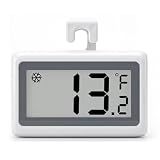 Refrigerator Thermometer Digital, Fridge Freezer Thermometer with Large LCD Display, Magnetic Freezer Temperature Gauge with ℃/℉ Switch for Kitchen, Home, Room
