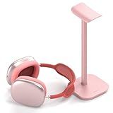 MANMUVIMO Headphone Stand, Desktop Headset Holder Desk Earphone Stand Aluminum Headset Hanger Headphone Rack Stand to Hold Earphones Such as Airpods Max, Sony, Beats, Bose, Razer, HyperX(Pink)