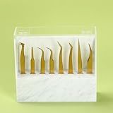 8 Holes Tweezers Holder, Acrylic Rack Storage Eyelash Extension Tools with Dust Cover Tweezer Display Stand Holder Eyelash Extension Supplies Acrylic Display Stand Tool Salon