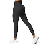Aoxjox High Waisted Workout Leggings for Women Trinity Yoga Pants 26.5" (Black, Medium)