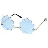 STOBOK Shell Shaped Sunglasses for Women Rimless 5.7X5.1 Inch Lightweight Eyewear for Beach Party and Street Style