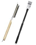 PROKITCHEN 2PCS Pizza Oven Accessories Set, Pizza Brush, Ash Rake with Rubberwood Handle, Durable Pizza Oven Brush and Rake Kit for Deep Cleaning Wood-Fired Ovens