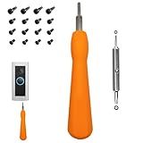 Ring Doorbell Screwdriver & 20 Security Screws Kit – Double-Ended Torx T6 + T15 Tool for Battery Change & Wi-Fi Reset – Fits Ring Video Doorbell/2/3/3+/4/Plus/Pro/Elite (Orange)