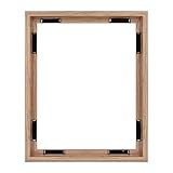 MCS Canvas Float Frames 16x20 Frame, Walnut Woodgrain for Finished Canvases, Vertical & Horizontal Wall Hanging Large with Adhesive for Canvas Paintings (1-Pack)