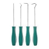 Wetado Pick and Hook Set,4 Pcs Automotive Pick Tool Set for Car Auto Oil Seal/O-Ring Seal Gasket Pick Mini Hooks Puller Remover Green