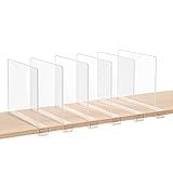ZORCOR Clear Acrylic Shelf Dividers, Closets Shelf and Closet Separator for Organization in Bedroom, Kitchen and Office Shelves (6 Pack)
