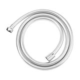 PNXKTXO 59 Inches Silicone Shower Hose Replacement Extension Shower Head Hose for Bathing, Pet Cleaning and Toilet (Silver)