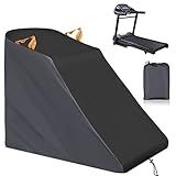 XYZCTEM Treadmill Cover Waterproof Dustproof Running Machine Cover Exercise Workout Equipment Protective with Windproof Drawstring and Air Vents for Home Gym Indoor Outdoor(Black & Grey)